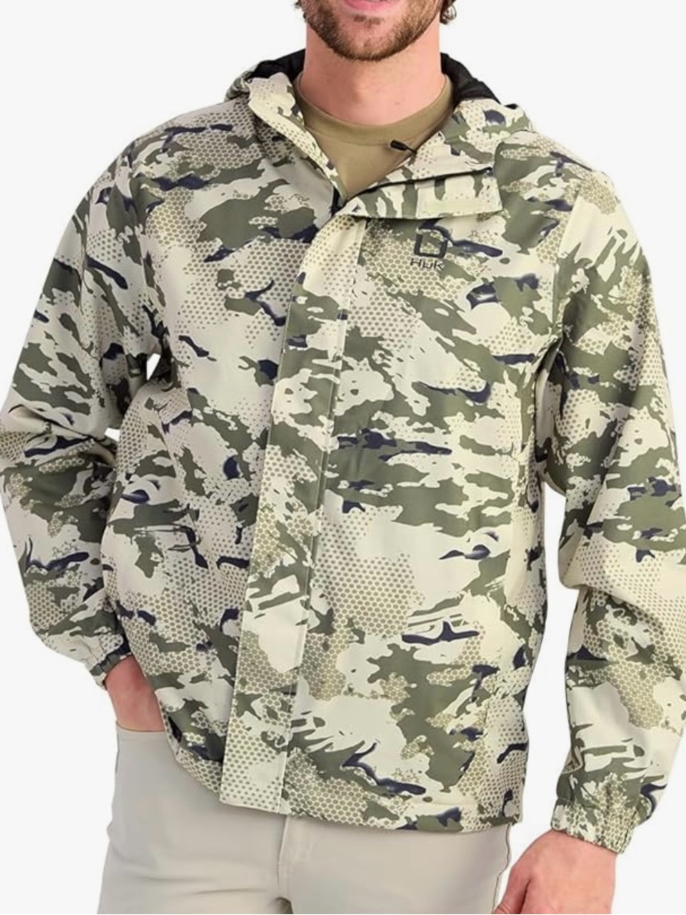 HUK Fishing Storm Rain Jacket 2.0 (NEW men’s small, moss camo)